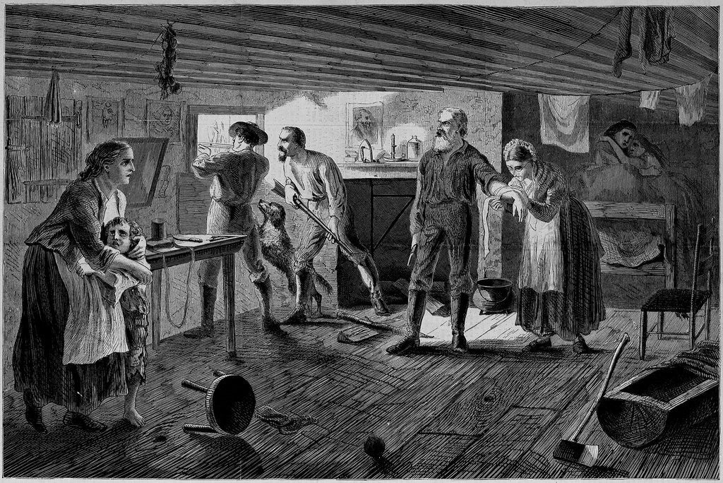 Detail of Settlers attacked by indians by C. S. Reinhart