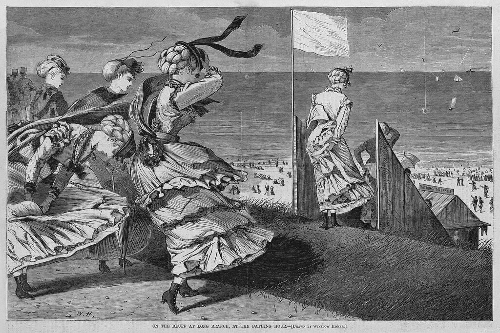 Detail of On the bluff at Long Branch, at the bathing hour by Winslow Homer
