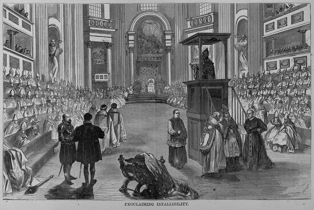 Detail of Proclaiming infallibility by Anonymous