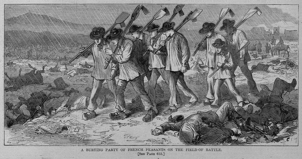 Detail of A burying party of French peasants on the field of battle by Anonymous