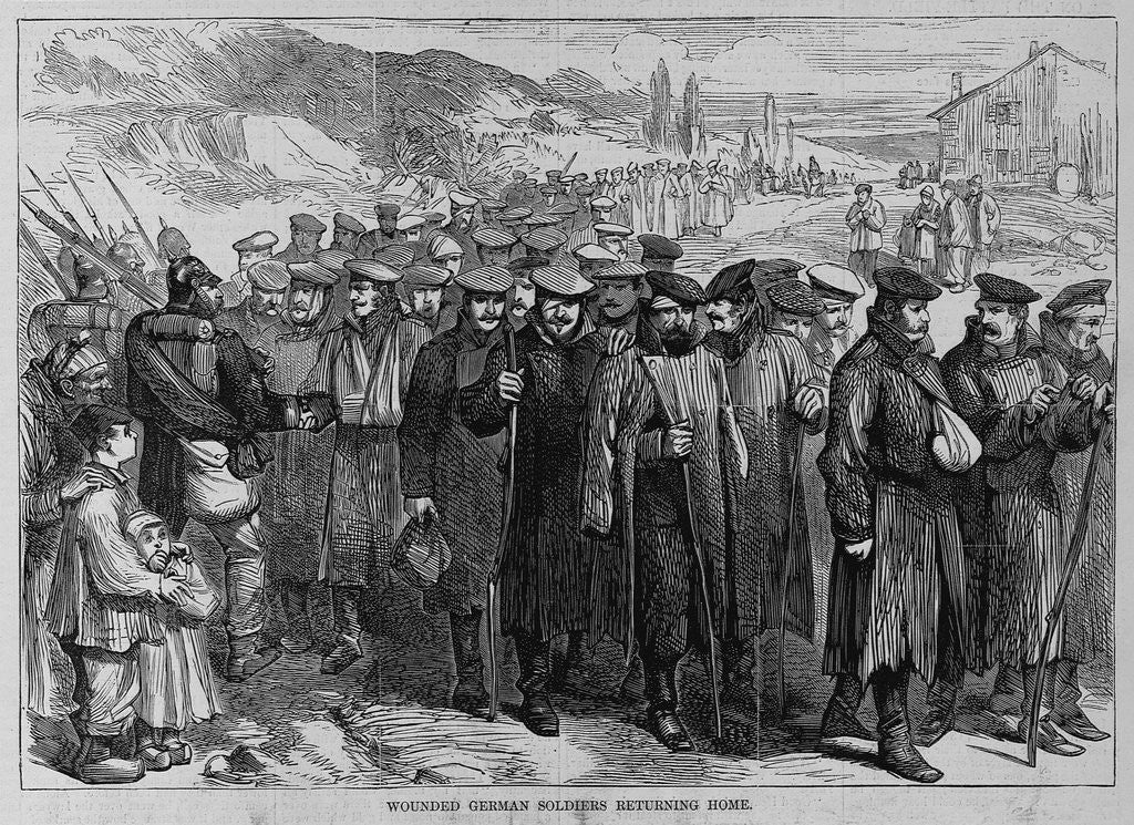 Detail of Wounded german soldiers returning home by Anonymous