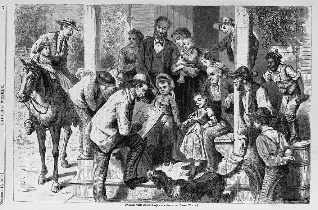 Detail of Taking the Census by Thomas Worth