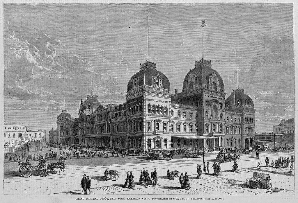 Detail of Grand Central Depot, New York, Exterior View by Anonymous