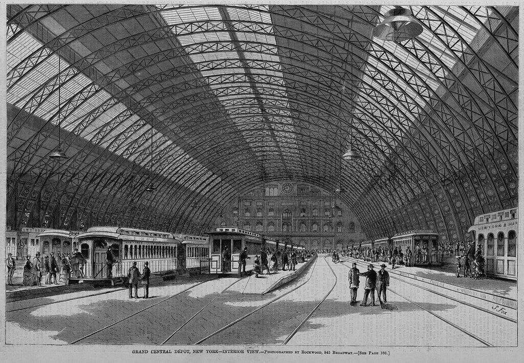 Detail of Grand Central Depot, New York, Interior View by Anonymous