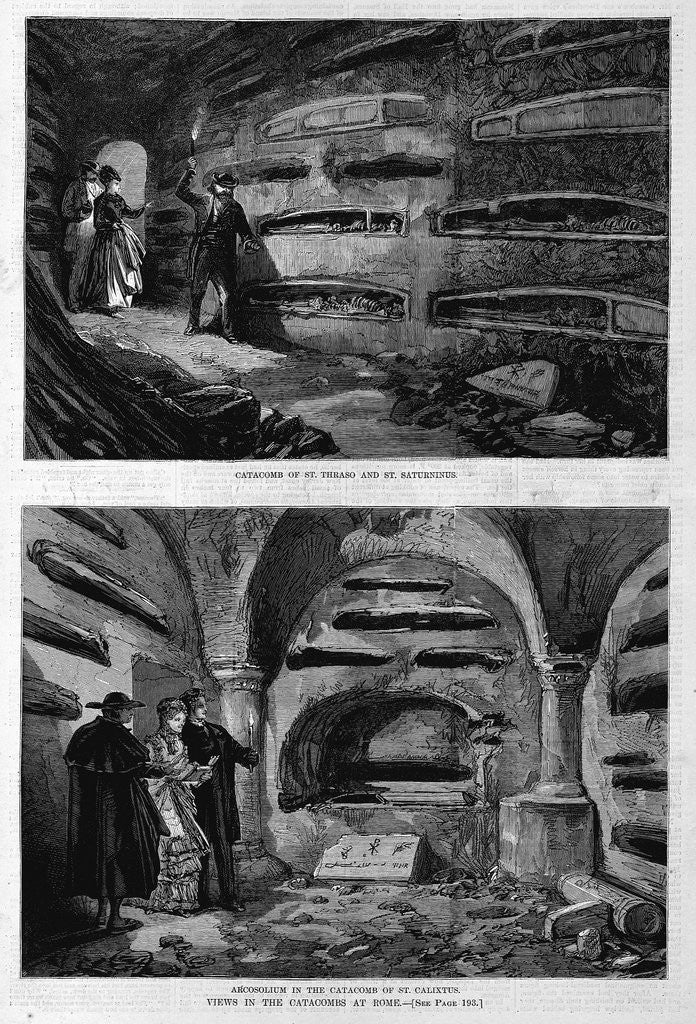 Detail of Catacomb of St. Thraso and St. Saturninus. Arcosolium in the Catacomb of St. Calixtus. Views in the by Anonymous
