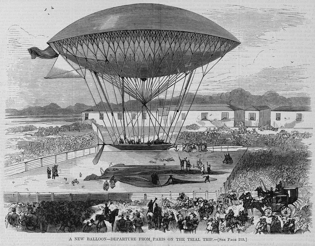 Detail of A New Balloon - Departure From Paris on the Trial Trip by Anonymous