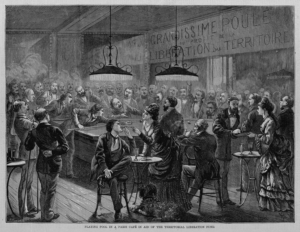 Detail of Playing Pool in a Paris Cafe in Aid of the Territorial Liberation Fund by Anonymous