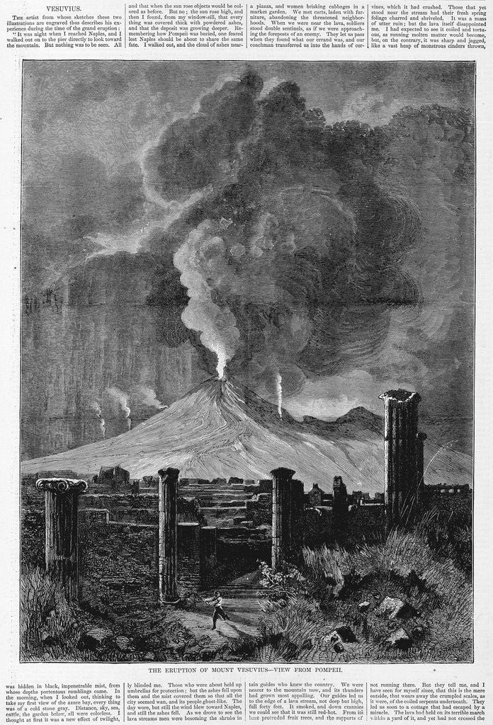 Detail of The Eruption of Mount Vesivus - View from Pompeii by Anonymous