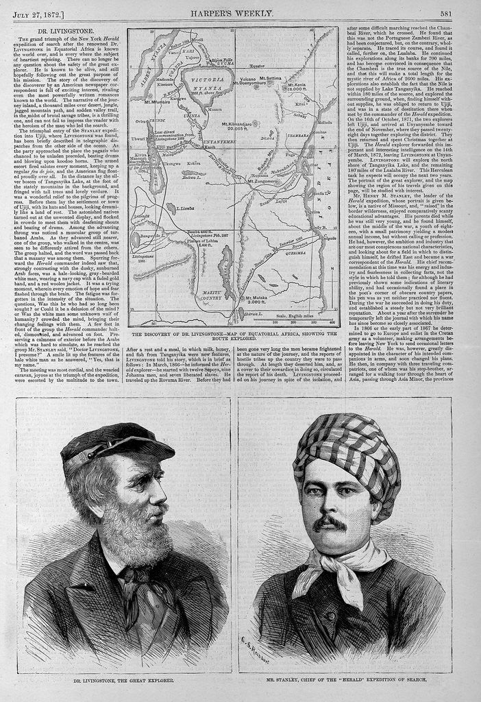 Detail of Dr. Livingstone, the Great Explorer. Mr. Stanley, Chief of the 