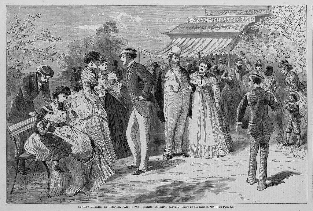 Detail of Sunday Morning in Central Park. - Jews Drinking Mineral Water by Anonymous