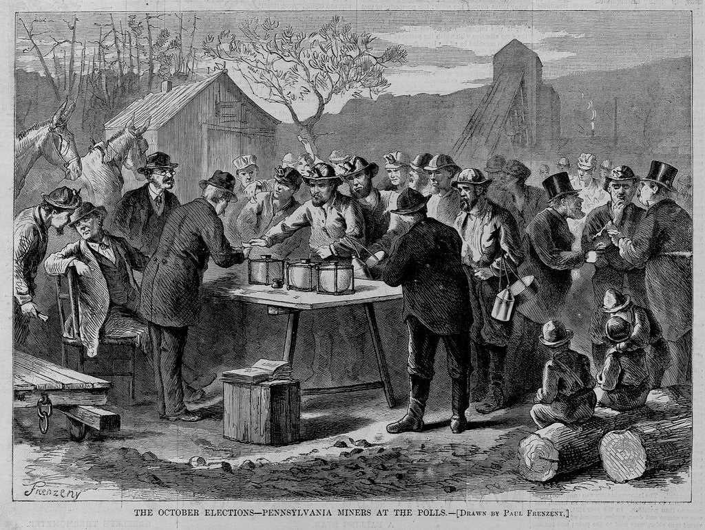 Detail of The October Elections - Pennsylvania Miners at the Polls by Anonymous
