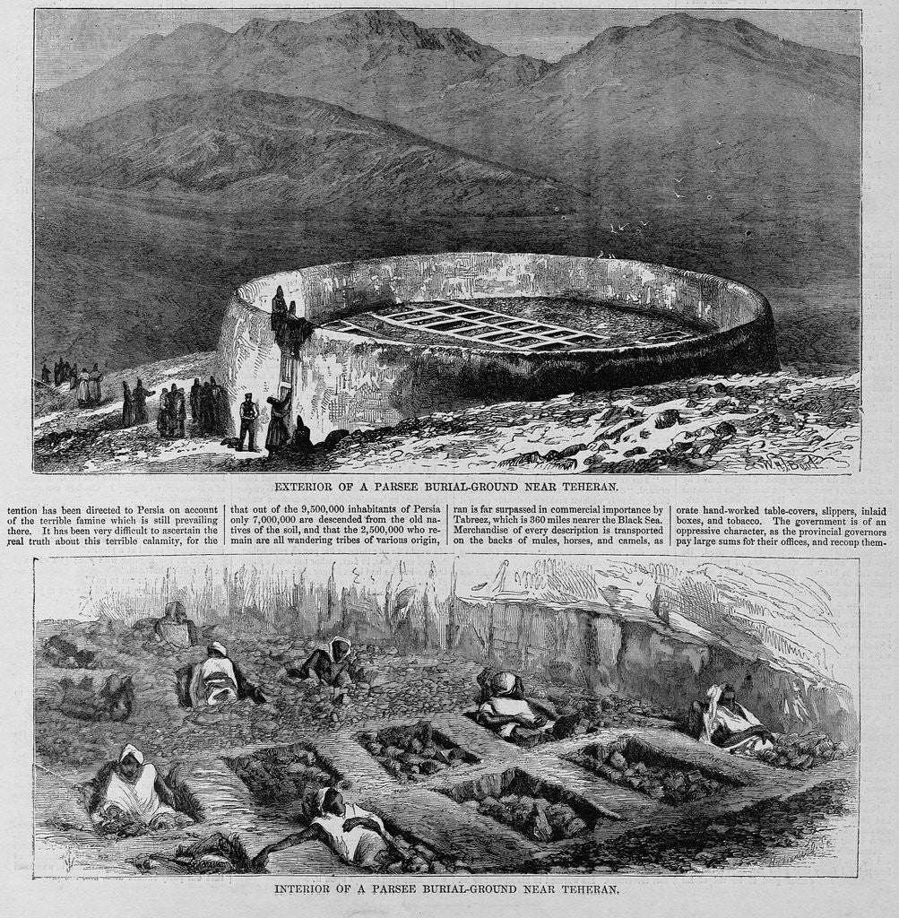Detail of Exterior of a Parsee Burial Ground Near Teheran; Interior View; Persia by Anonymous