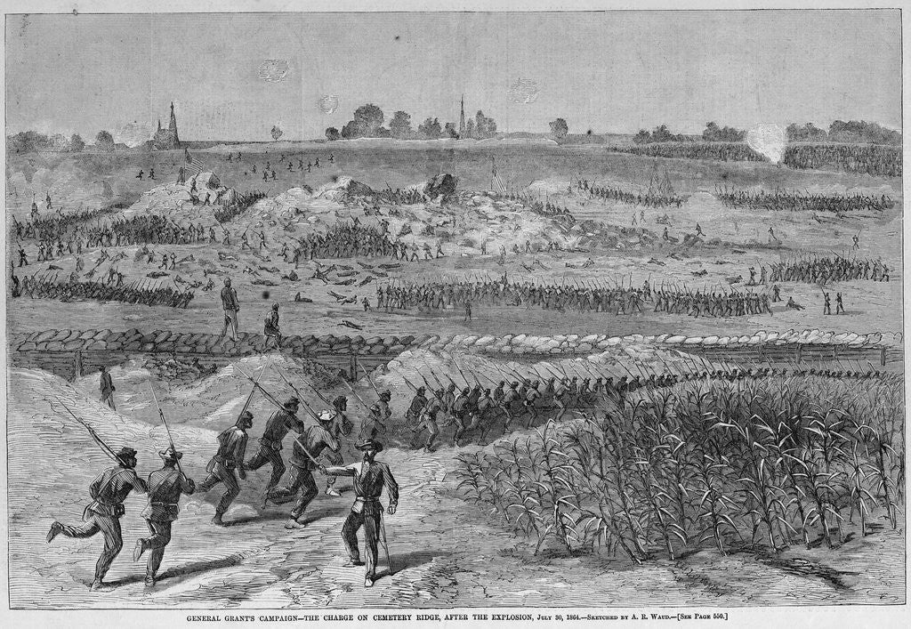 Detail of The Charge on Cemetery Ridge Magazine Illustration Published in Harper's Weekly by Anonymous