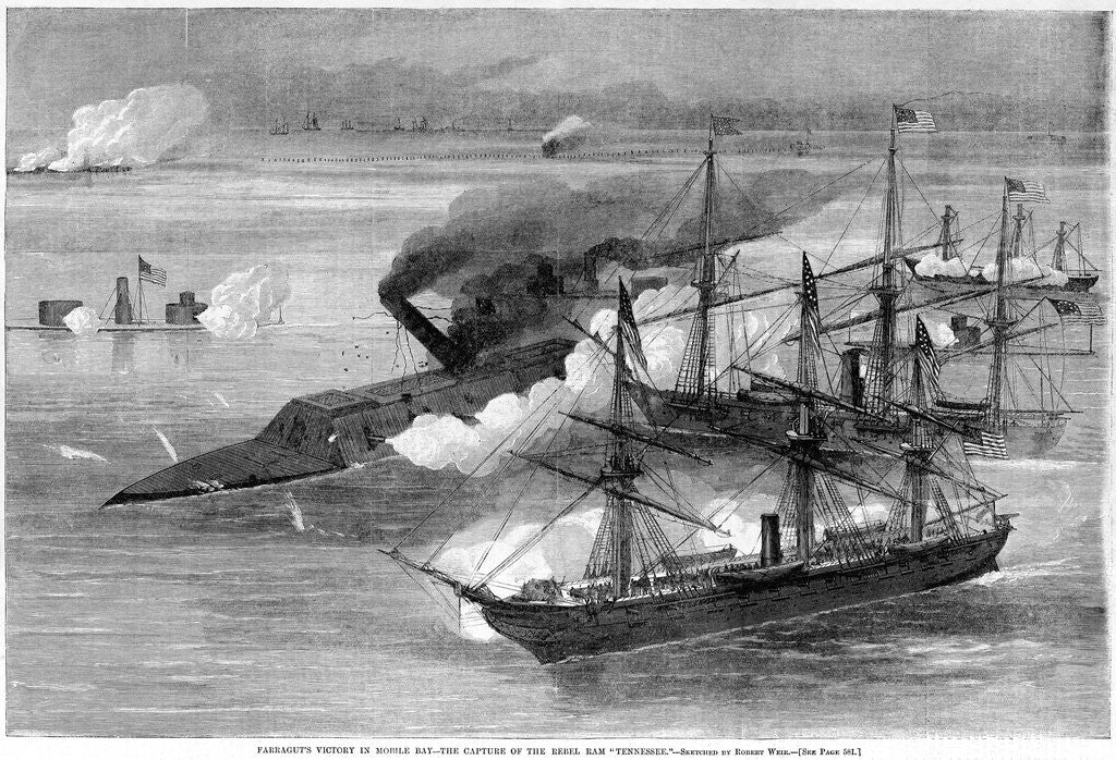 Detail of Farragut's Victory in Mobile Bay - The Capture of the Rebel Ram 