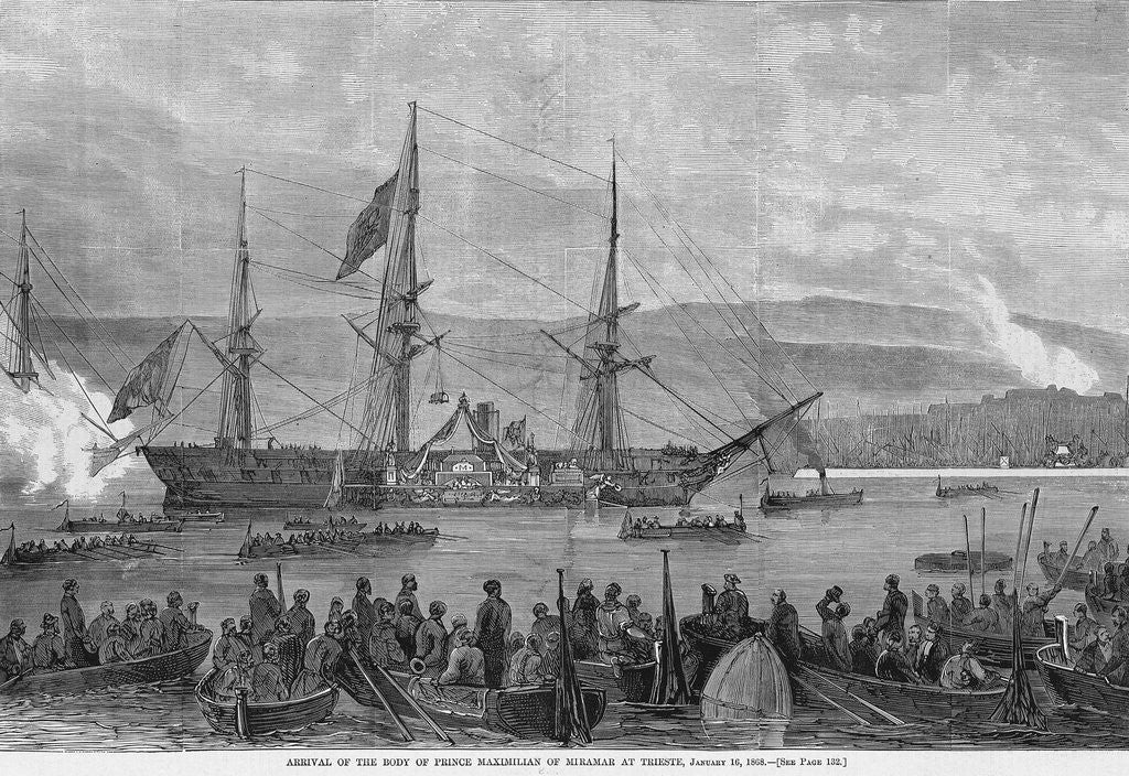 Detail of Arrival of the body of Prince Maximillian of Miramar at Trieste, January 16, 1868 by Anonymous