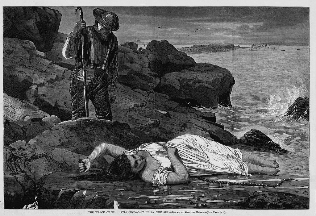Detail of The Wreck of the Atlantic - Cast Up by the Sea by Winslow Homer