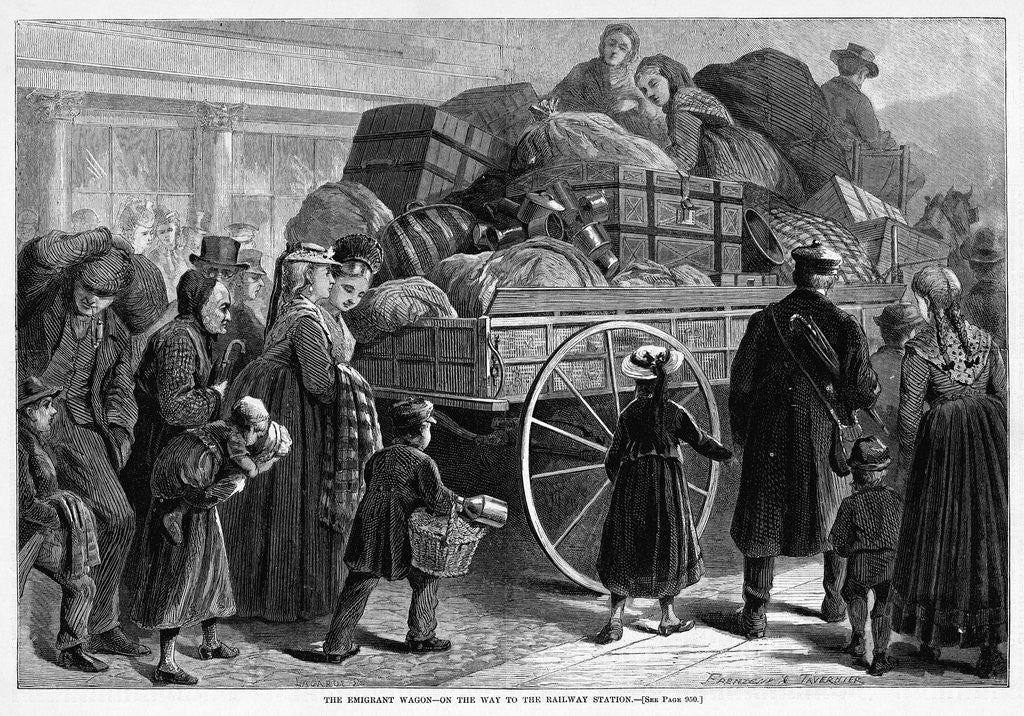 Detail of The emigrant wagon - on the way to the railway station by Anonymous