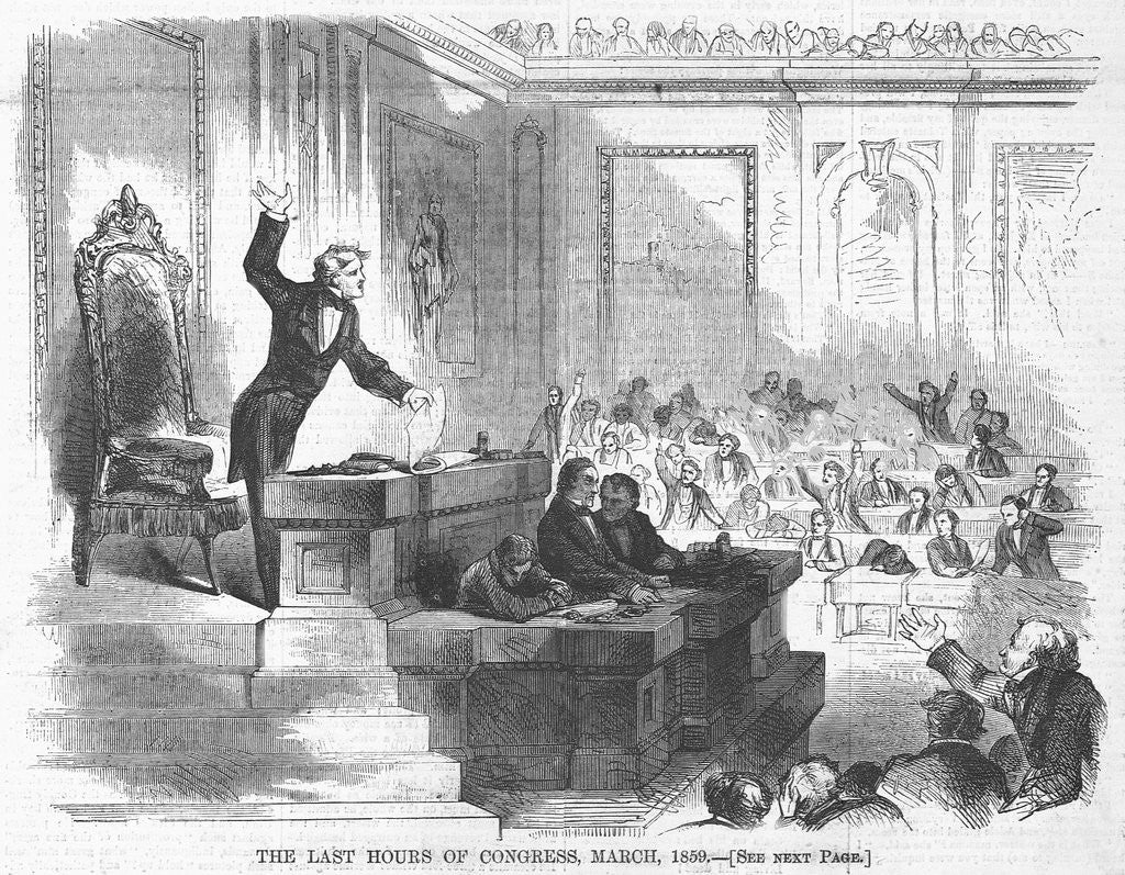 Detail of The Last Hours of Congress, March, 1859 by Anonymous