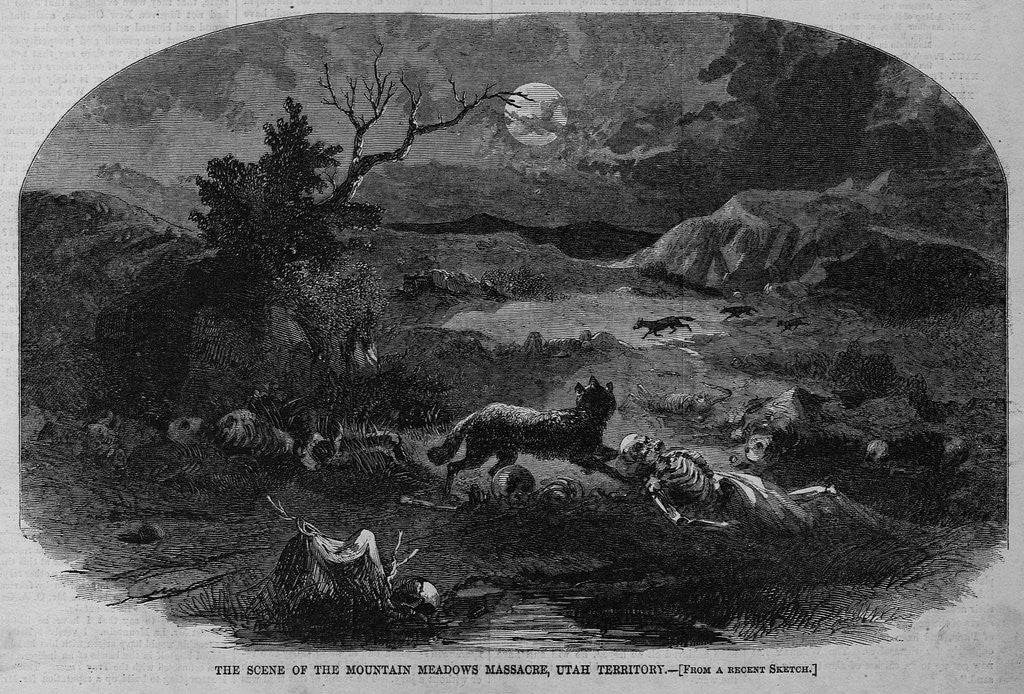 Detail of The Scene of the Mountain Meadows Massacre, Utah Territory by Anonymous