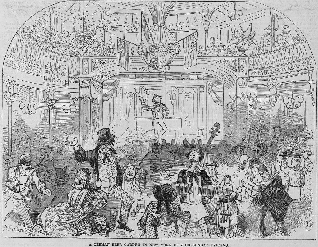 Detail of A German Beer Garden in New York City on Sunday Evening by Anonymous