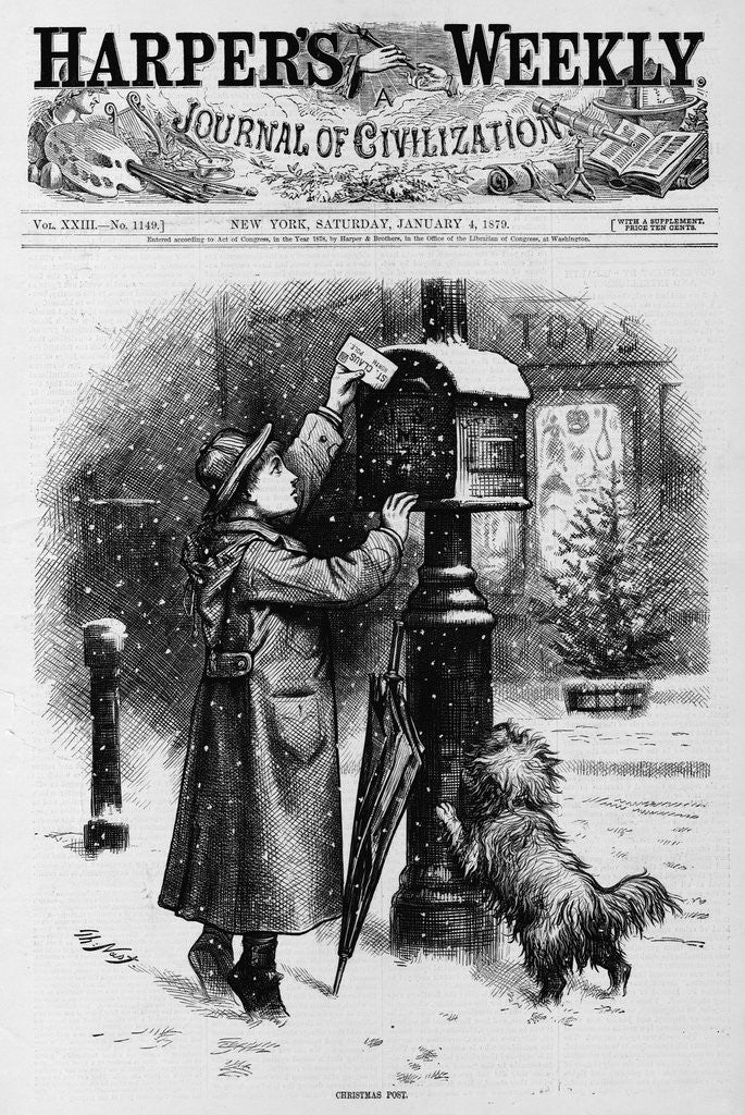 Detail of Christmas Post by Anonymous
