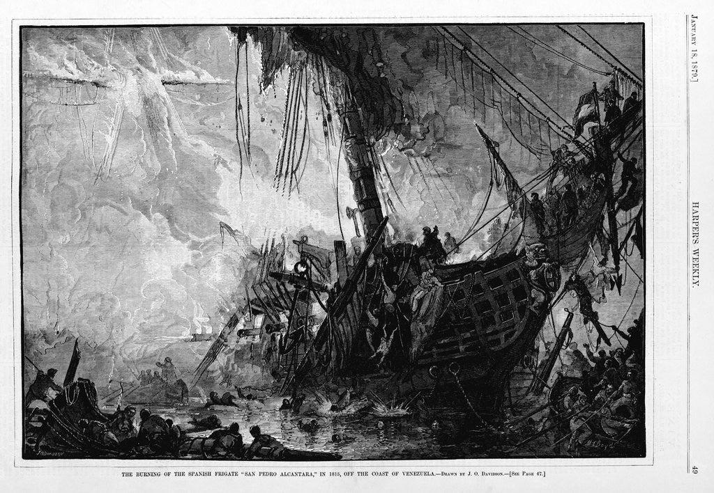 Detail of The Burning of the Spanish Frigate 