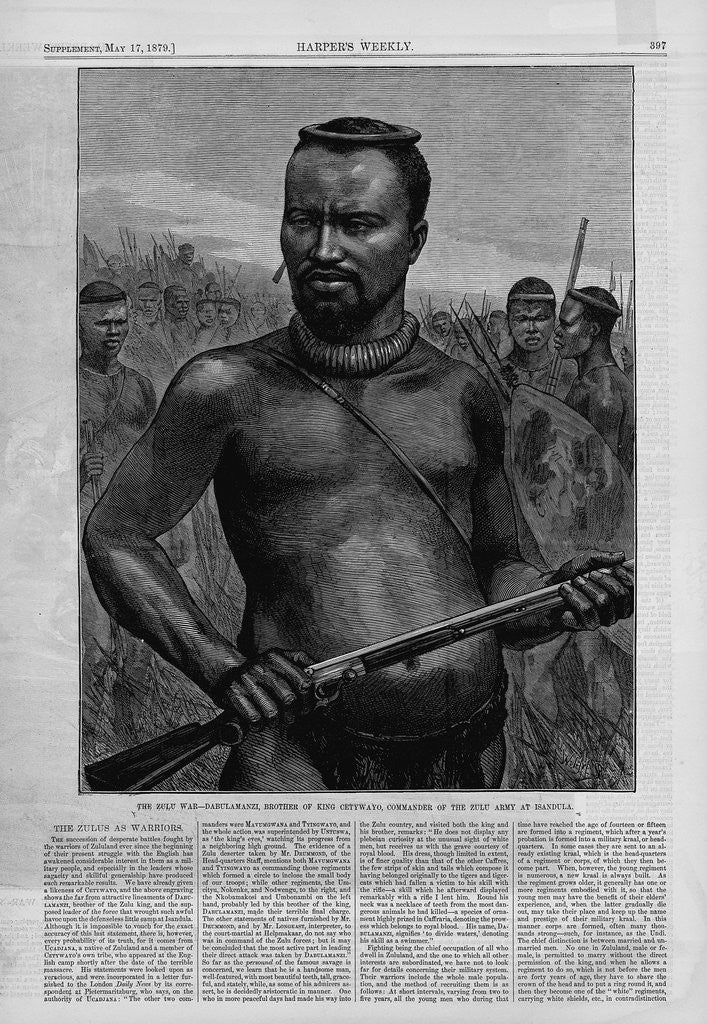 Detail of The Zulu War - Dabulamanzi, Brother of King Cetywayo, Commander of the Zulu Army at Isandula by Anonymous