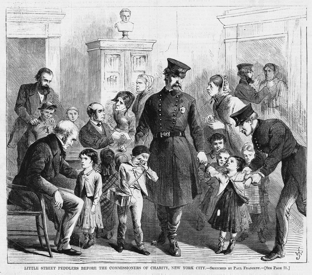 Detail of Little Street Peddlers Before the Commissioners of Charity, New York City by Anonymous