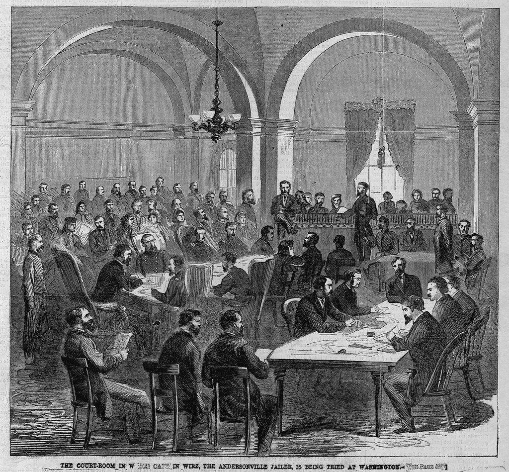 Detail of The Court-Room in which Captain Wirz, the Anderson Jailer, is Being Tried at Washington by Anonymous