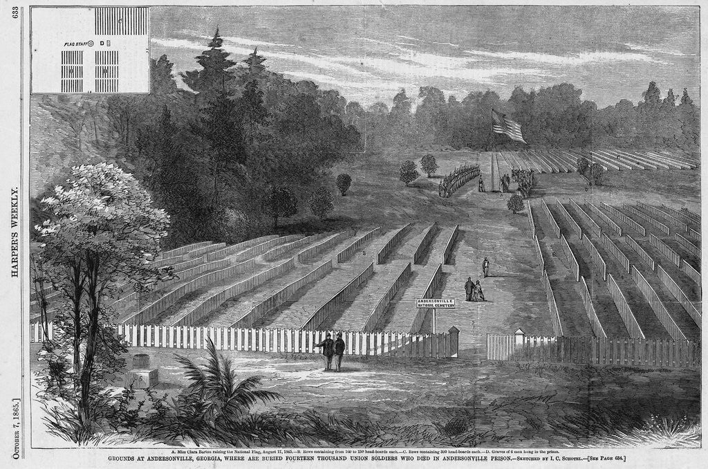 Detail of Grounds at Andersonville, Georgia Magazine Illustration Published in Harper's Weekly by Anonymous