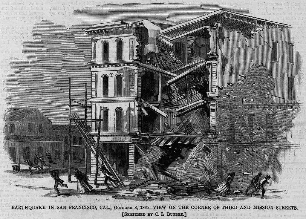 Detail of Earthquake in San Francisco, Cal., October 8, 1865-View on the Corner of Third and Mission Streets by Corbis