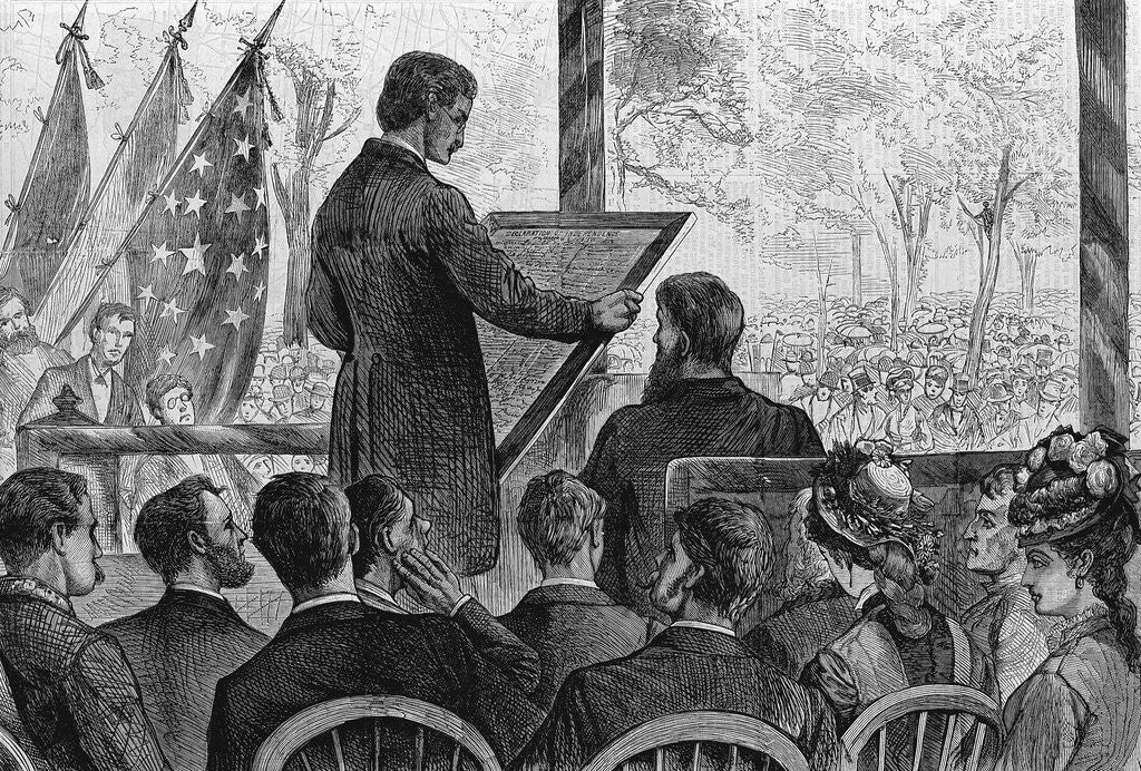 Detail of The Centennial Fourth-Mr. Richard Henry Lee Reading the Declaration of Independence, at Philadelphia by Anonymous