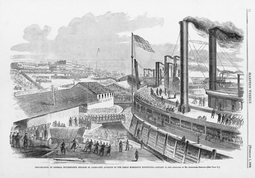 Detail of Embarkation of General M'Clernand's Brigade at Cairo-The Advance of the Great Mississippi Expedition by Anonymous