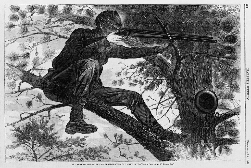 Detail of The Army of the Potomac Wood Engraving by Winslow Homer