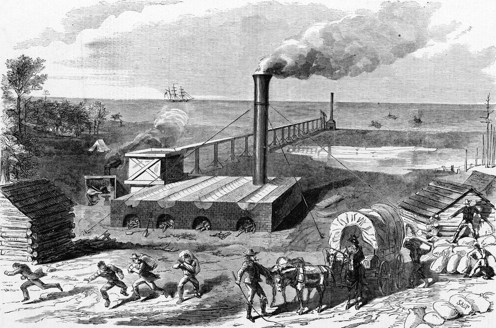 Detail of Destruction of a Rebel Salt Factory, on the Coast of Florida, by the Crew of the United States Bark by Anonymous