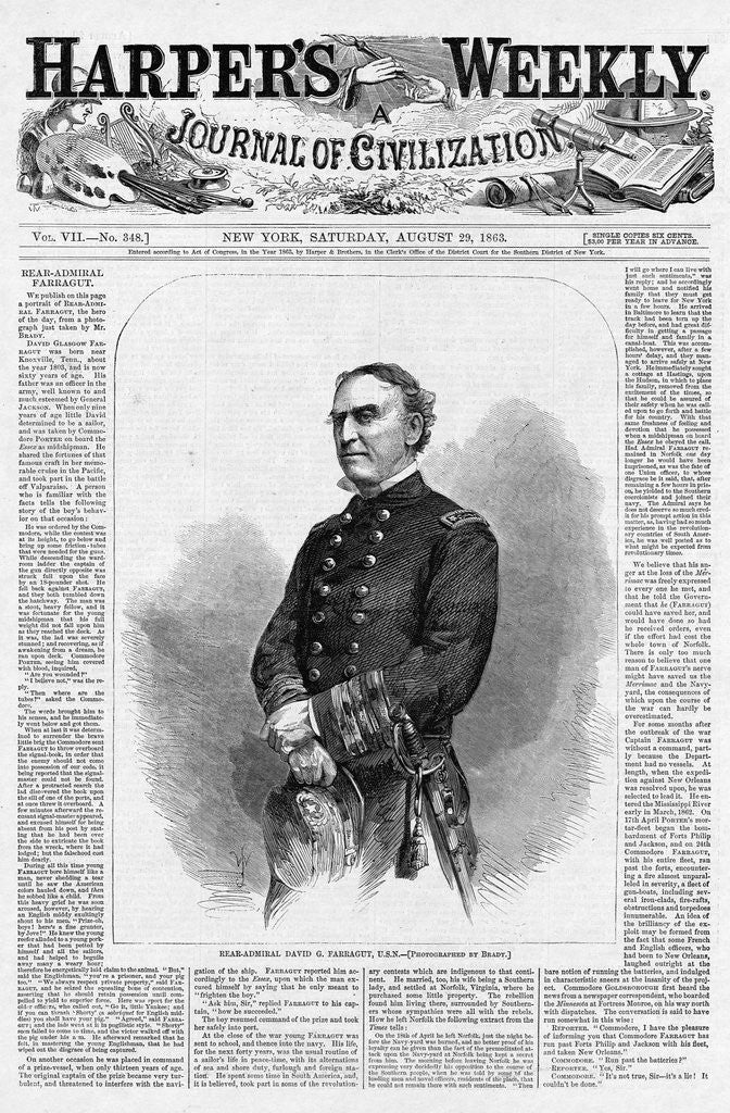 Detail of Rear-Admiral David G. Farragut, U.S.N by Anonymous