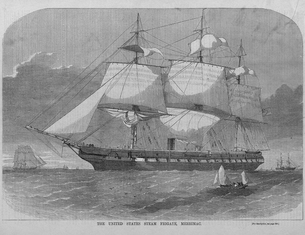 Detail of The United States Steam Frigate, Merrimac by Anonymous