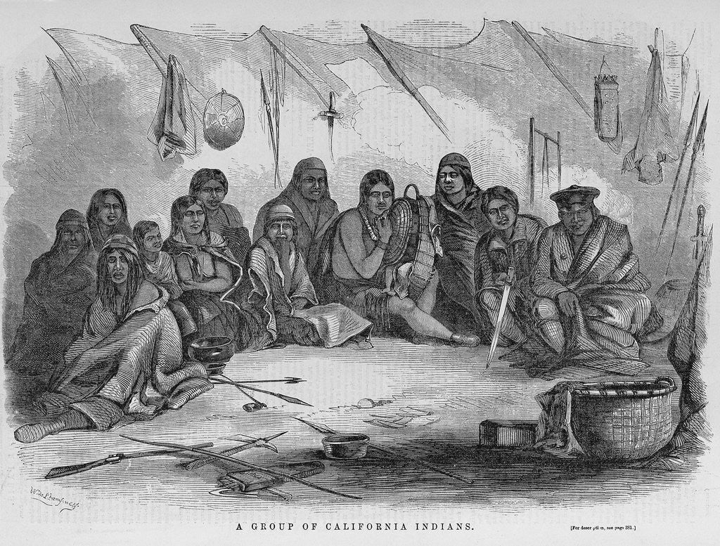 Detail of A Group of California Indians Illustration by Anonymous