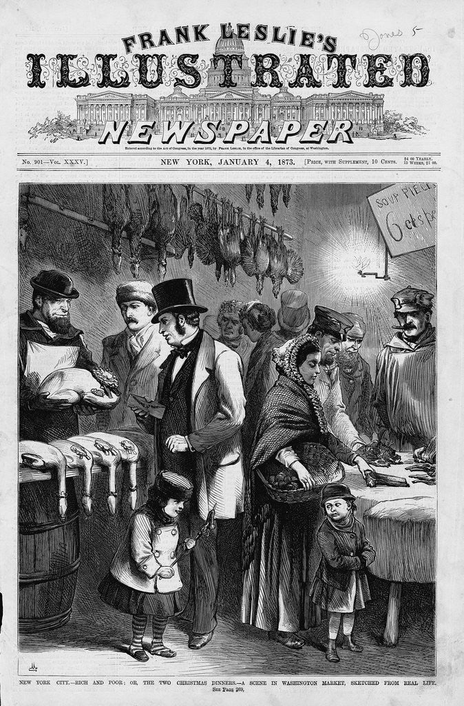 Detail of Rich And Poor; or, the Two Christmas Dinners Illustration by Anonymous
