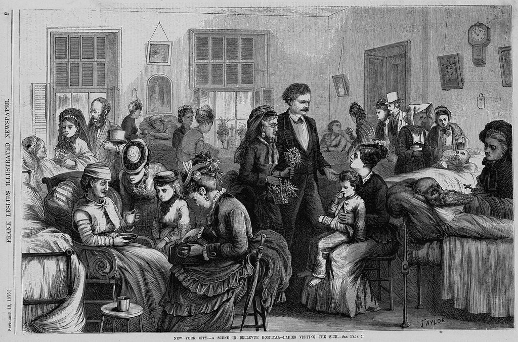 Detail of New York City - A Scene in Bellevue Hospital - Ladies Visiting the Sick by Anonymous