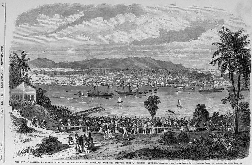 Detail of The City of Santiago De Cuba. - Arrival of the Spanish Steamer 