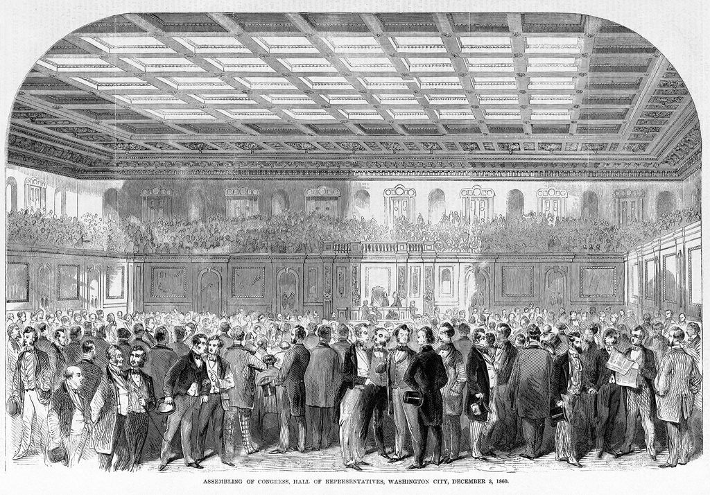 Detail of Assembling of congress, Hall of Representatives, Washington City, December 3, 1860 by Corbis