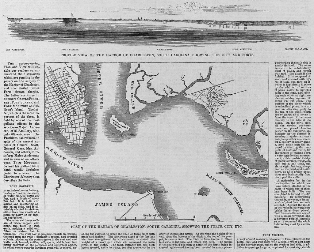 Detail of The Forts and Harbor of Charleston, South Carolina by Anonymous