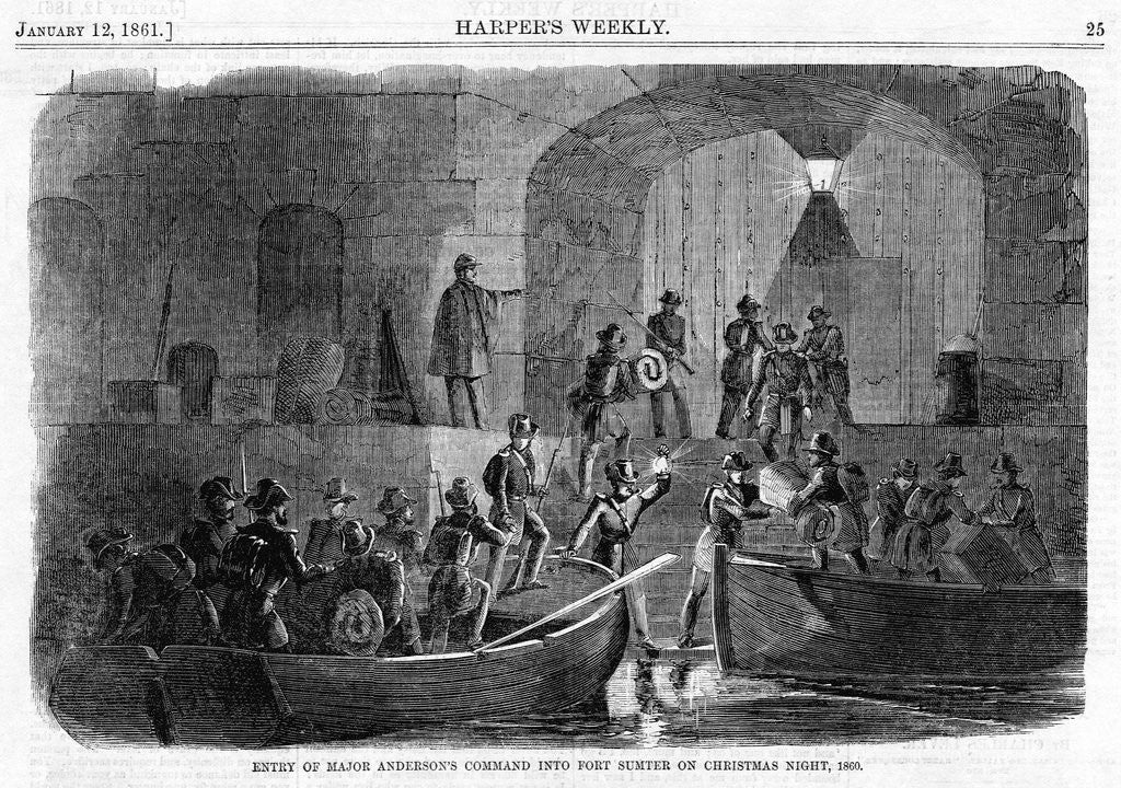 Detail of Entry of Major Anderson's Command into Fort Sumter on Christmas Night, 1860 by Anonymous