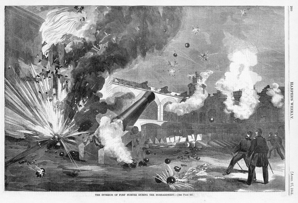 Detail of The Interior of Fort Sumter During the Bombardment by Anonymous