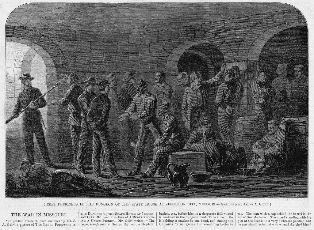 Detail of Rebel Prisoners in the Dungeon of the State House at Jefferson City, Missouri by Corbis