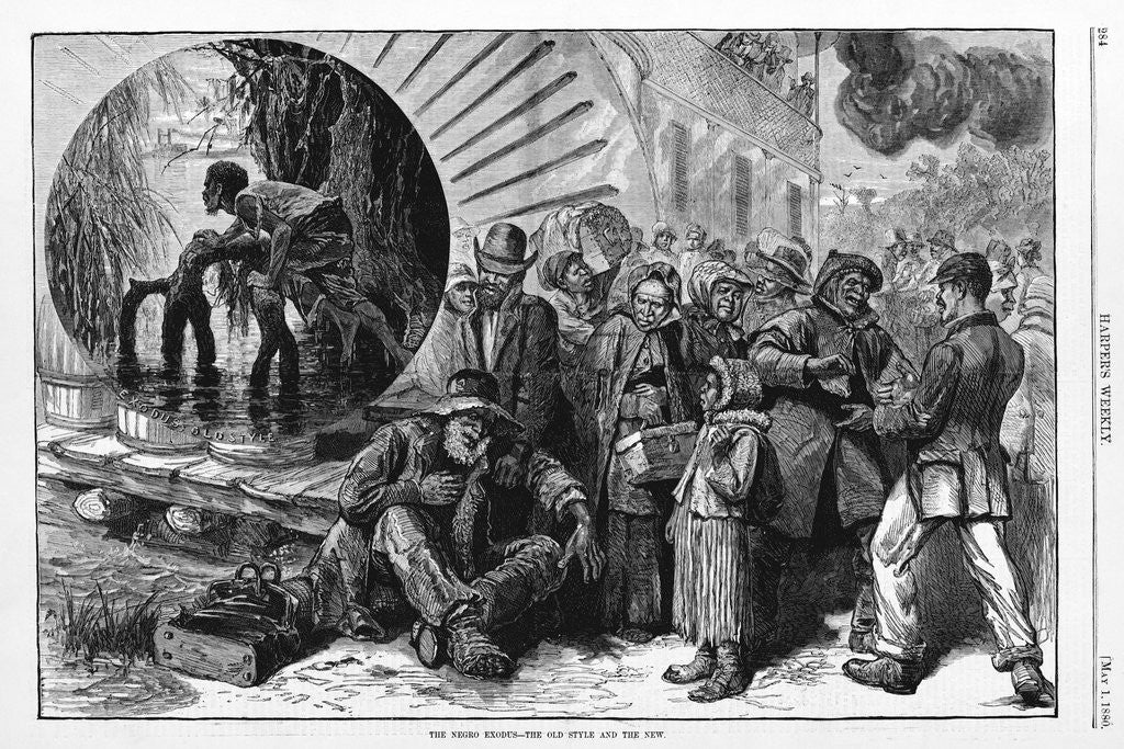 Detail of The negro exodus - The old style and the new by Anonymous