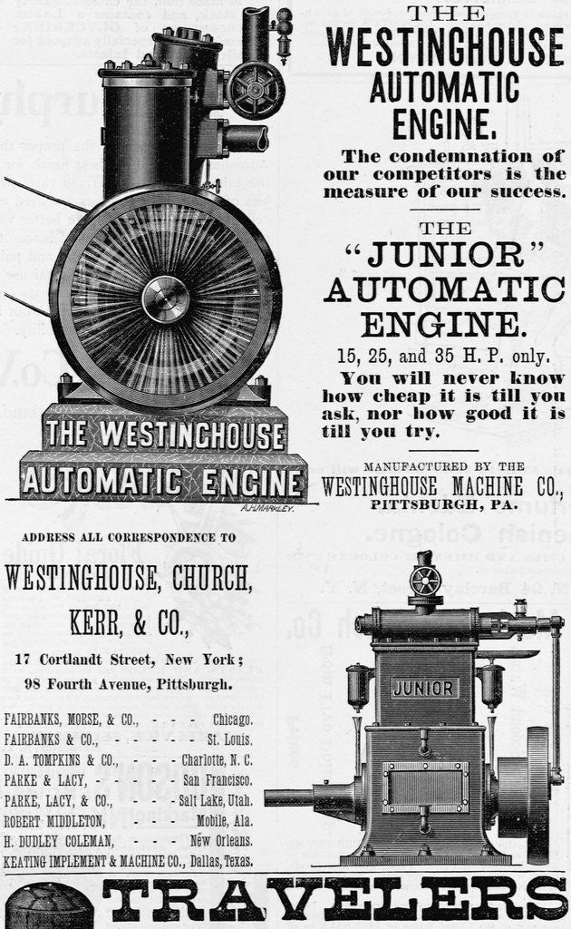 Detail of An advertisement for the Westinghouse Automatic Engine by Anonymous