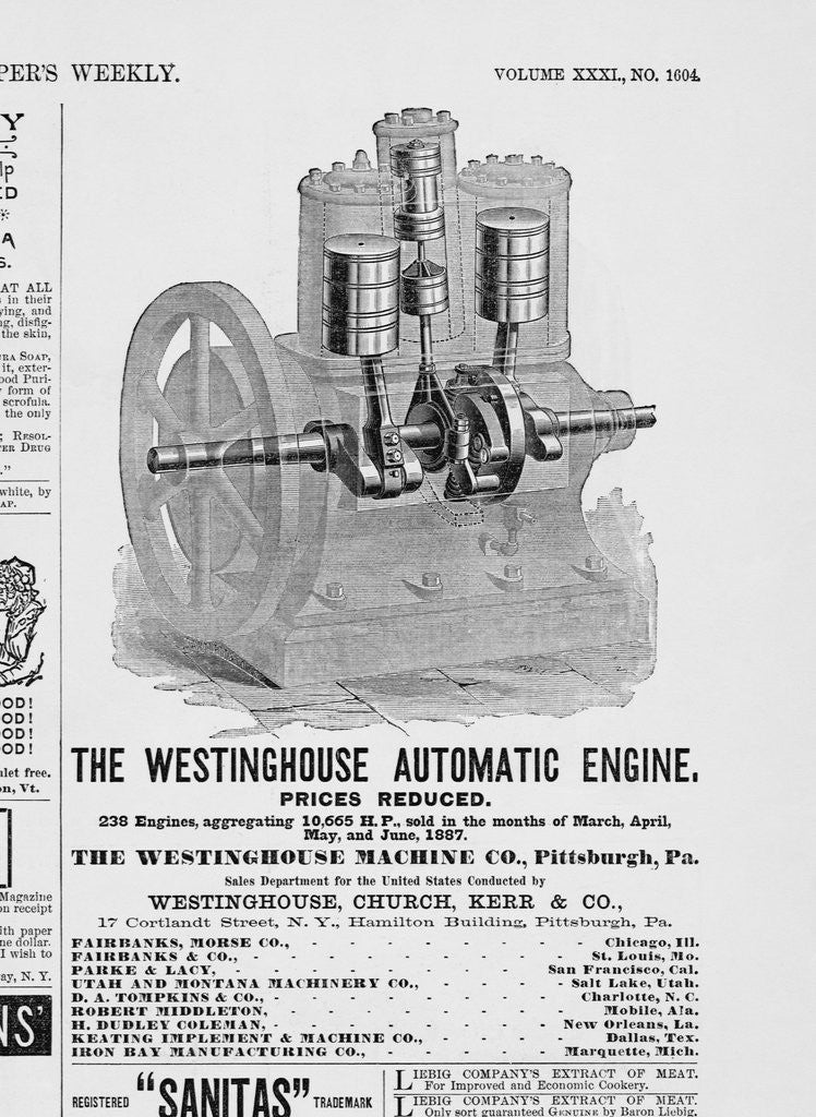 Detail of An advertisement for the Westinghouse Automatic Engine by Anonymous