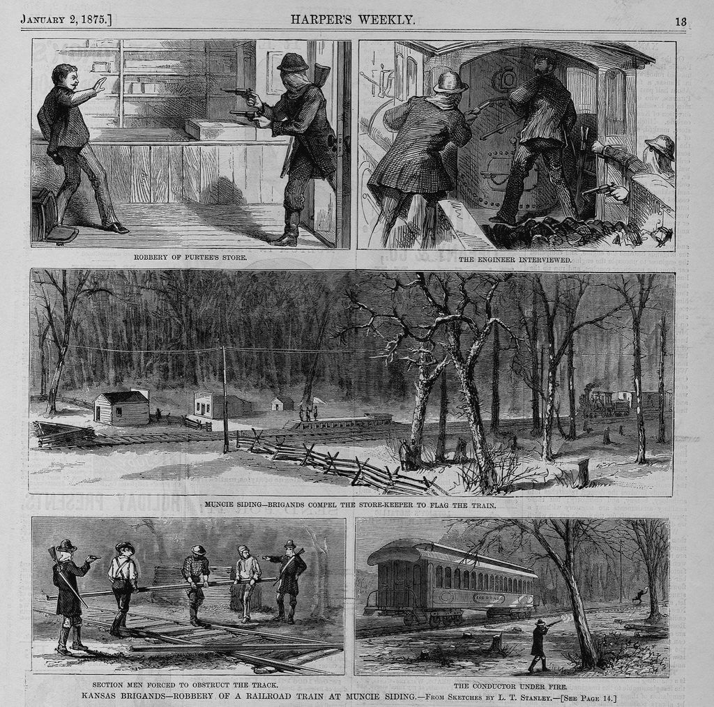 Detail of Kansas Brigands-Robbery of aa Railroad Train at Muncie Siding by Anonymous